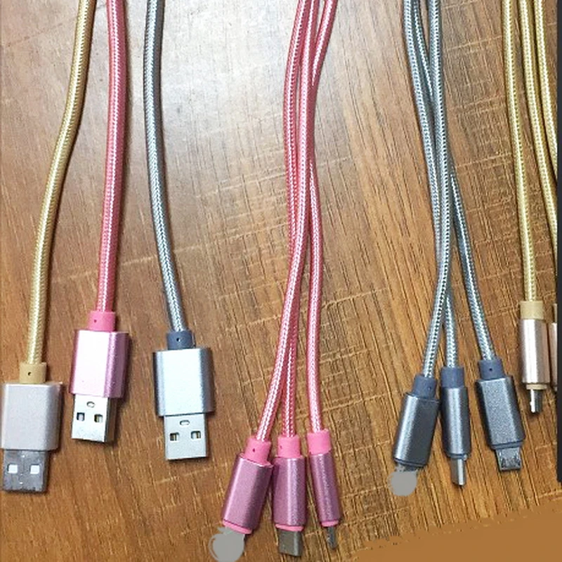 3 в 1 USB кабель для передачи данных iPhone Быстрый зарядный все микро-usb устройств на
