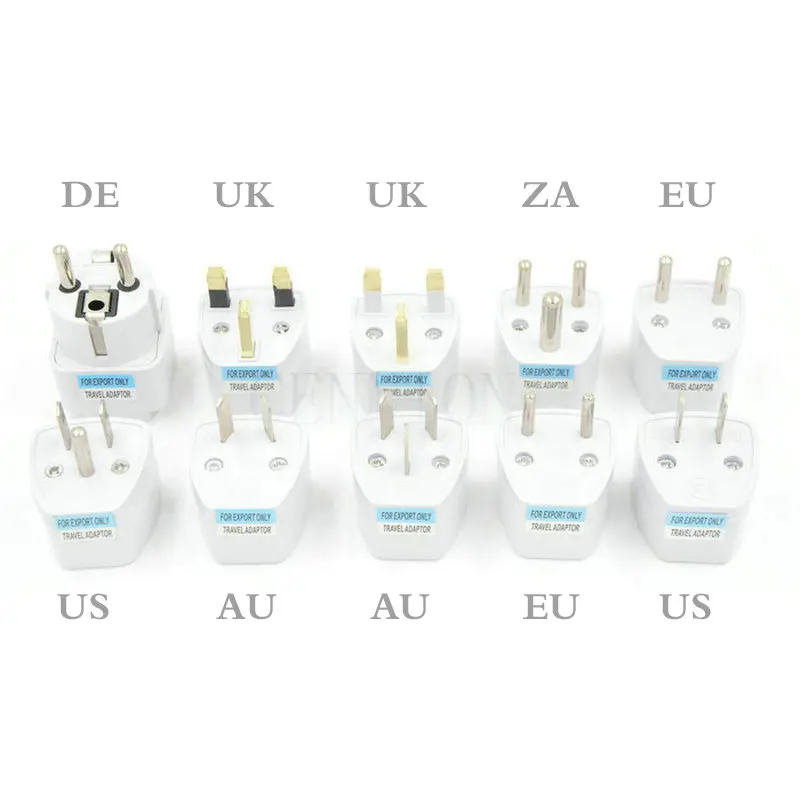 White To UK EU US AU DE 2PIN 3 Pins AC Power Plug Travel Adapter Converter 100pcs express shipping