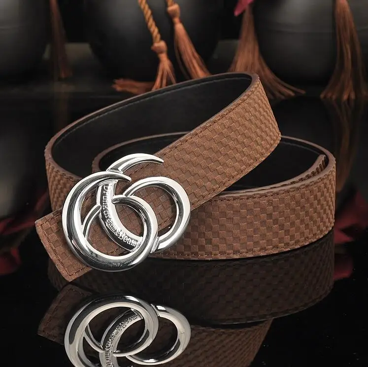 silver buckle brown Новинка, модный Лидер продаж, маленький ремень mig, Воловья кожа, бронзовая Пряжка, стильный мужской деловой ремень, женский ремень для отдыха - Цвет: silver buckle brown