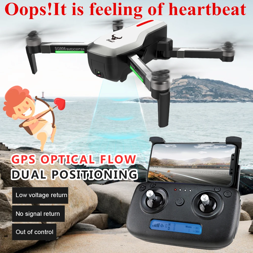 SG906 RC Дрон Квадрокоптер с камерой 4K Профессиональный GPS следуй за мной дроны