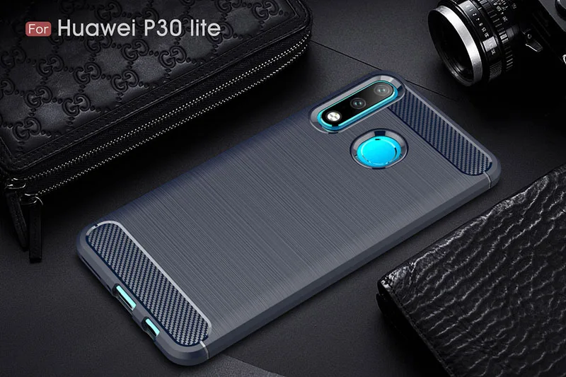 Для huawei P30 Lite Honor 20S Мягкий Силиконовый противоударный чехол MAR-LX1M MAR-LX1H текстура углеродного волокна бампер крышка MAR LX1M LX1