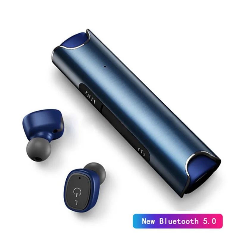 Blue-BT5.0 Модернизированные S2 Bluetooth 5,0 стерео наушники с микрофоном беспроводные IP67 водонепроницаемые наушники 850 мАч коробка Наушники для IOS Android PK X2T - Цвет: Blue-BT5.0