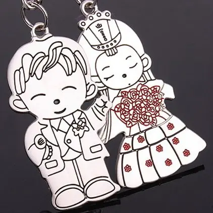 Бесплатная доставка! 1 партия = 30 пар! Брелок из металлического сплава для пар с