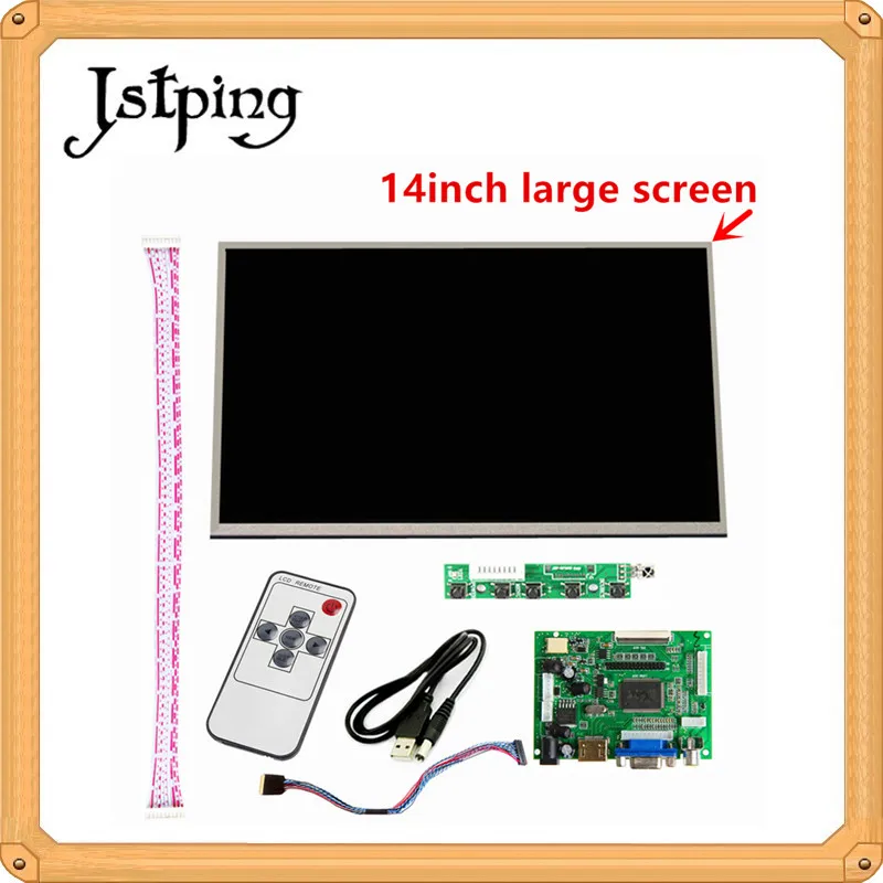 Jstping 14-дюймовый планшетофон l140b6 большой размер ЖК-дисплей монитор HDMI VGA 2AV для