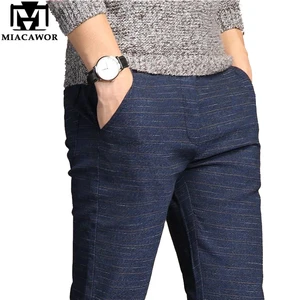 Брюки MIACAWOR мужские повседневные, эластичные облегающие штаны, бриджи для мужчин, Модель 38 K111