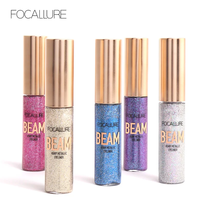 FOCALLURE 5 цветов Профессиональная подводка для глаз водостойкая блестящая легкая в носке подводка для глаз Цветная быстросохнущая жидкая подводка для глаз