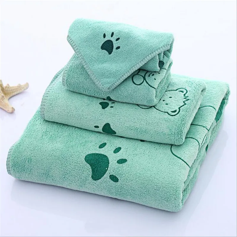 Green 4 шт./компл. мультяшная микрофибра, сильнопоглощающая вода, полотенце для домашних животных полотенца для собак, пляжное полотенце s Spa полотенце для взрослых детей - Цвет: Green