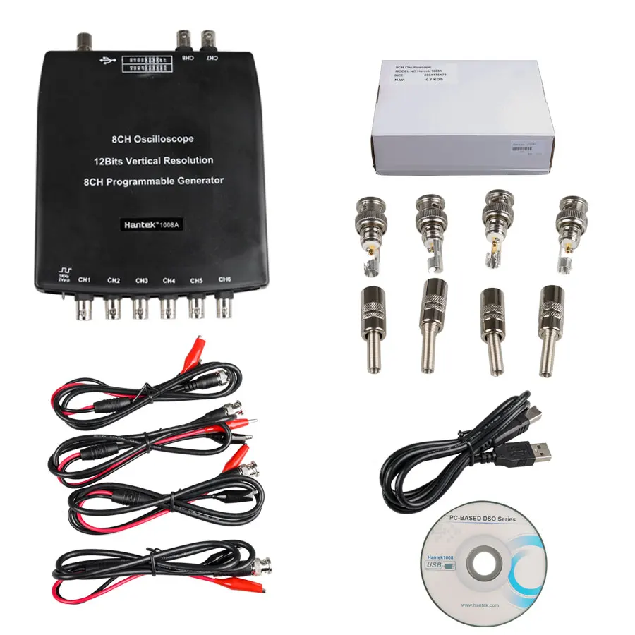 Hantek 1008A 8-канальный сетевой видеорегистратор осциллограф для ПК/DAQ/8CH генератор |
