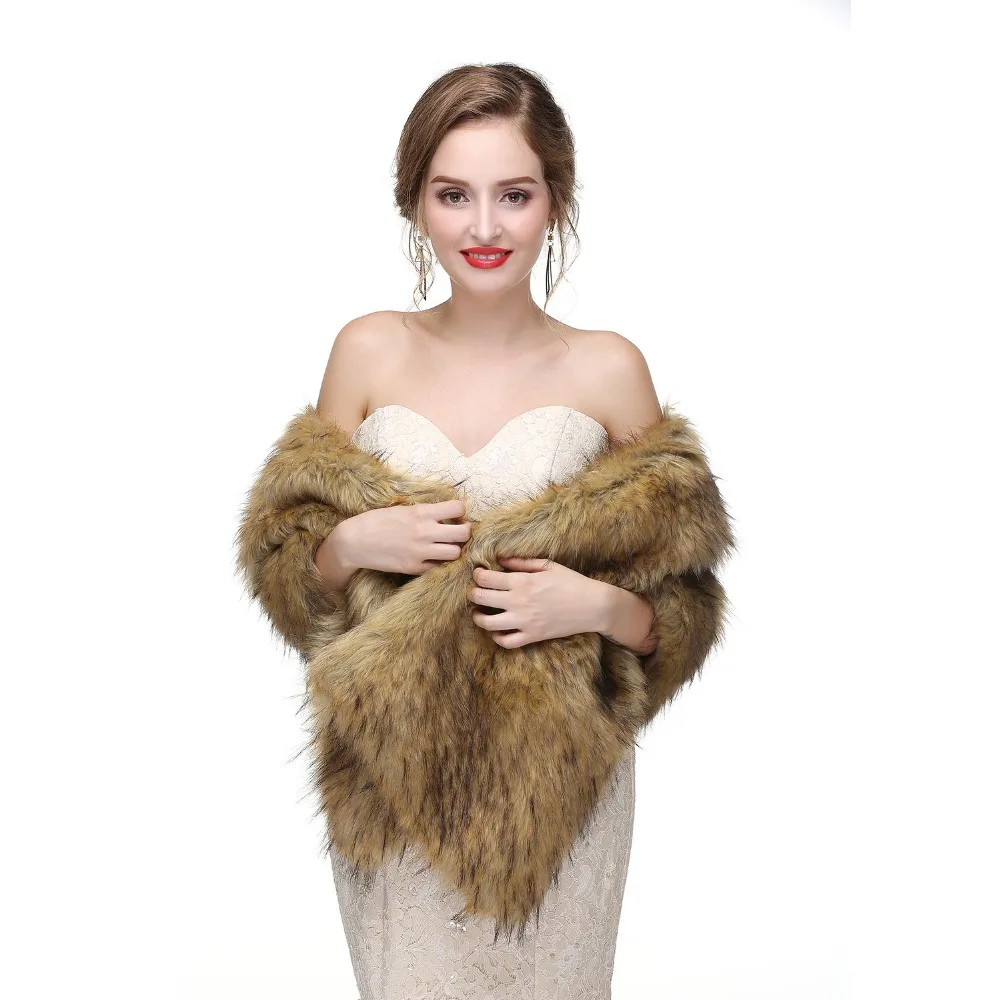 Forevergracedress элегантные мягкие осень-зима искусственного меха невесты Свадебные палантины куртки-болеро Свадебные пальто шали шарфы PJ423