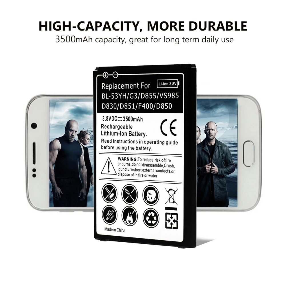 Смартфон 3 8 V 3500mAh литий ионная BL 53YH батарея для LG G3 D855 D852 LS990 F400 общие запасные