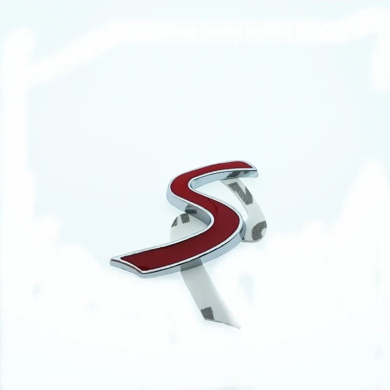 CDIY 3D Chrome Metal Red S Logo Car Emblem Sticker for BMW Mini Cooper Tail Decoration Styling Decals Exterior Accessories | Автомобили и