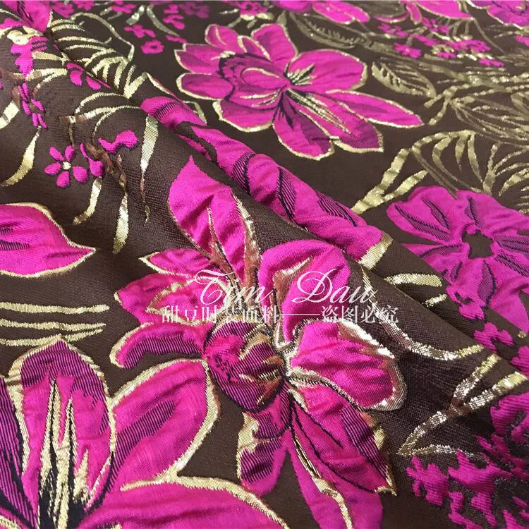 Высокая класс золото жаккардовая Одежда Ткани Модные Плотные парчовая ткань