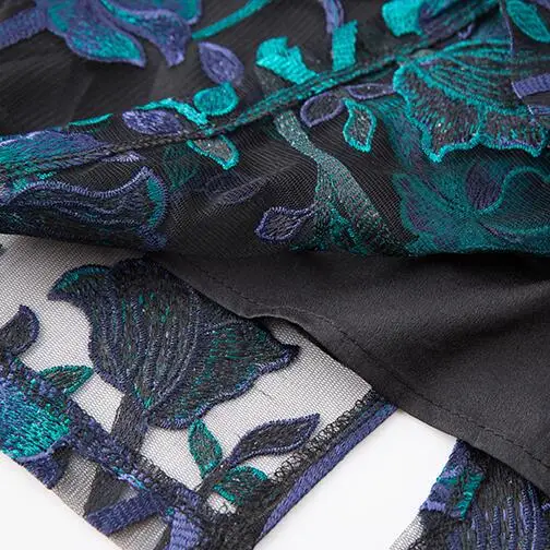 Queechalle элегантное кружевное платье с вышивкой женское винтажное узкое