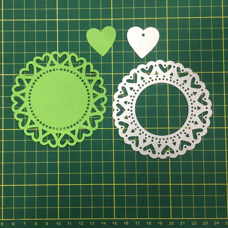 Полый круг сердца рамки и чехлы для DIY тиснение, Скрапбукинг альбом бумага ремесло креативный трафарет штампы Новые