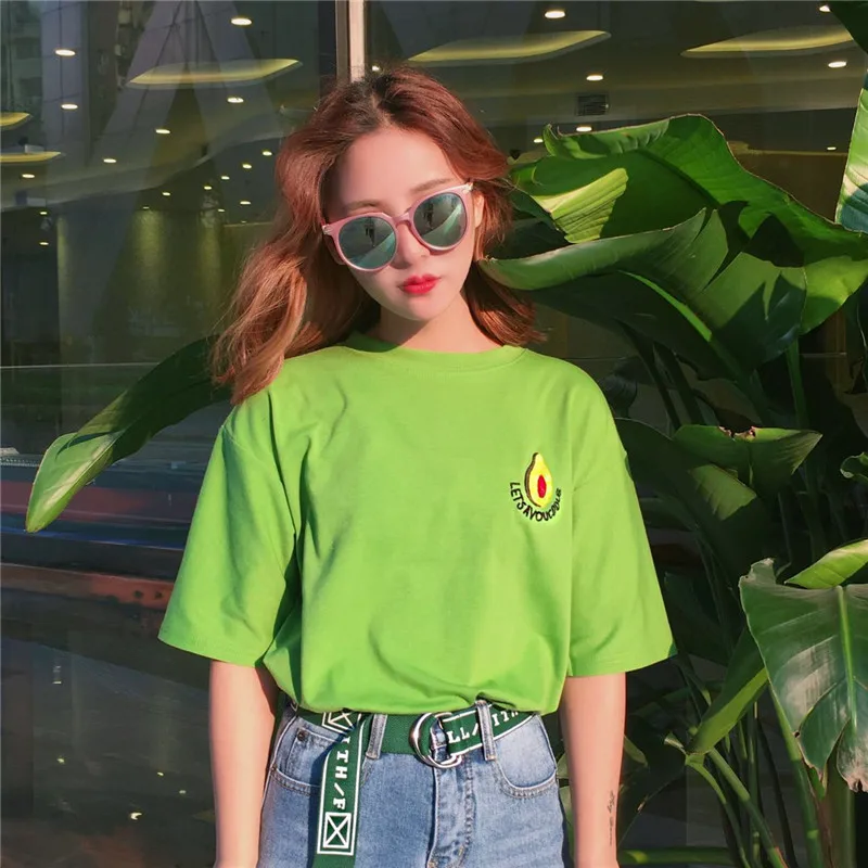 Женская свободная футболка с короткими рукавами Ulzzang Harajuku корейский стиль