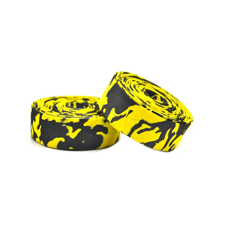 Yellow camouflage Новая дороги велосипед Руль Лента Велоспорт Ручка ремень губки 12 видов цветов мягкие Нескользящие поглощения пота - Цвет: Yellow camouflage