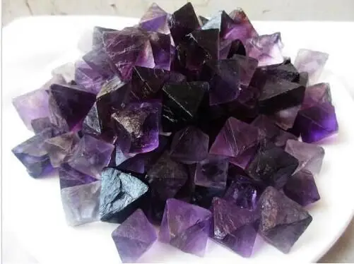

100g Natural Purple Fluorite Crystal Octahedrons Rock Specimen China/Wholesale