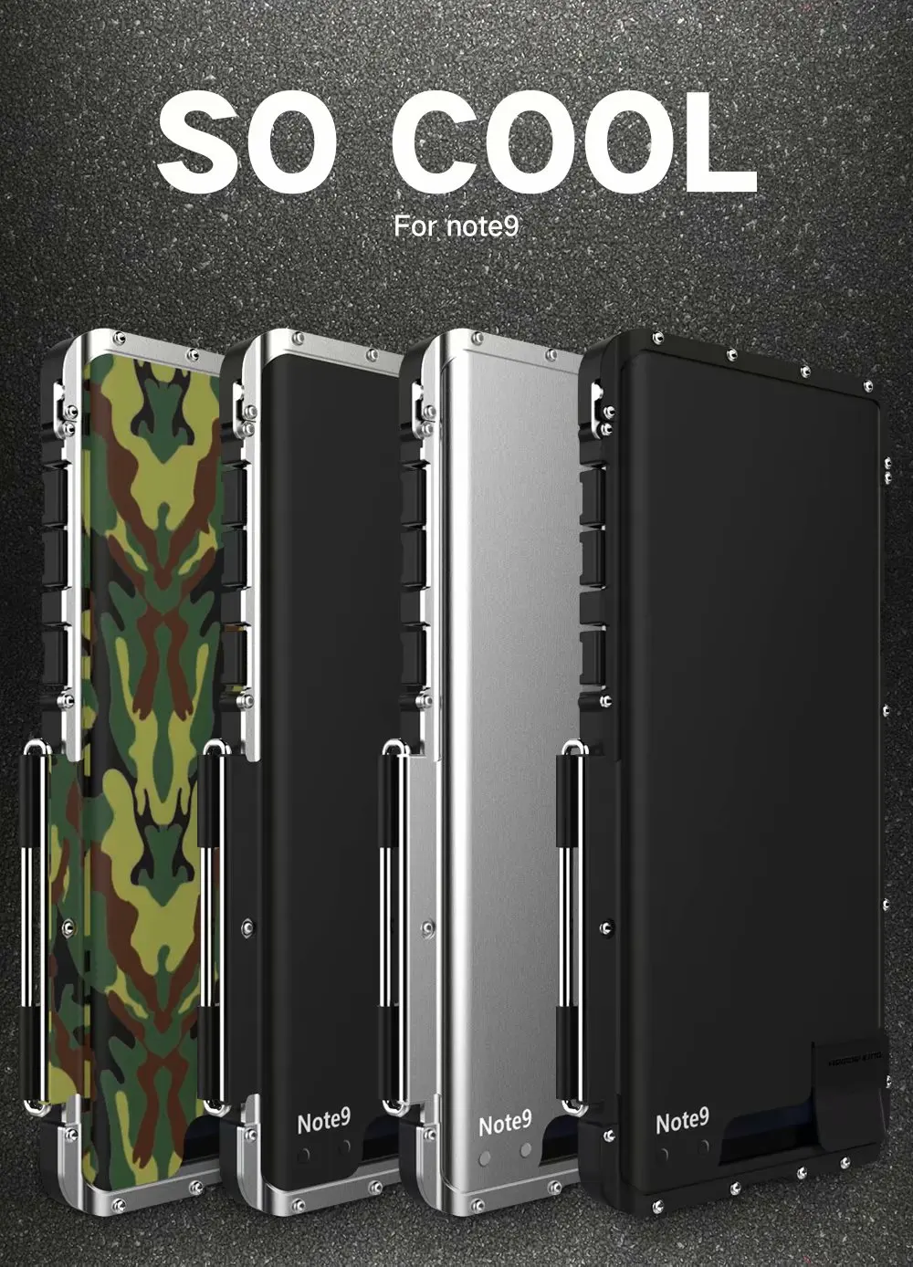 Чехол Armor King с подставкой для samsung Galaxy Note 8 9, откидная крышка, металлическая нержавеющая сталь 304+ пластиковый корпус, ударопрочный, для спорта
