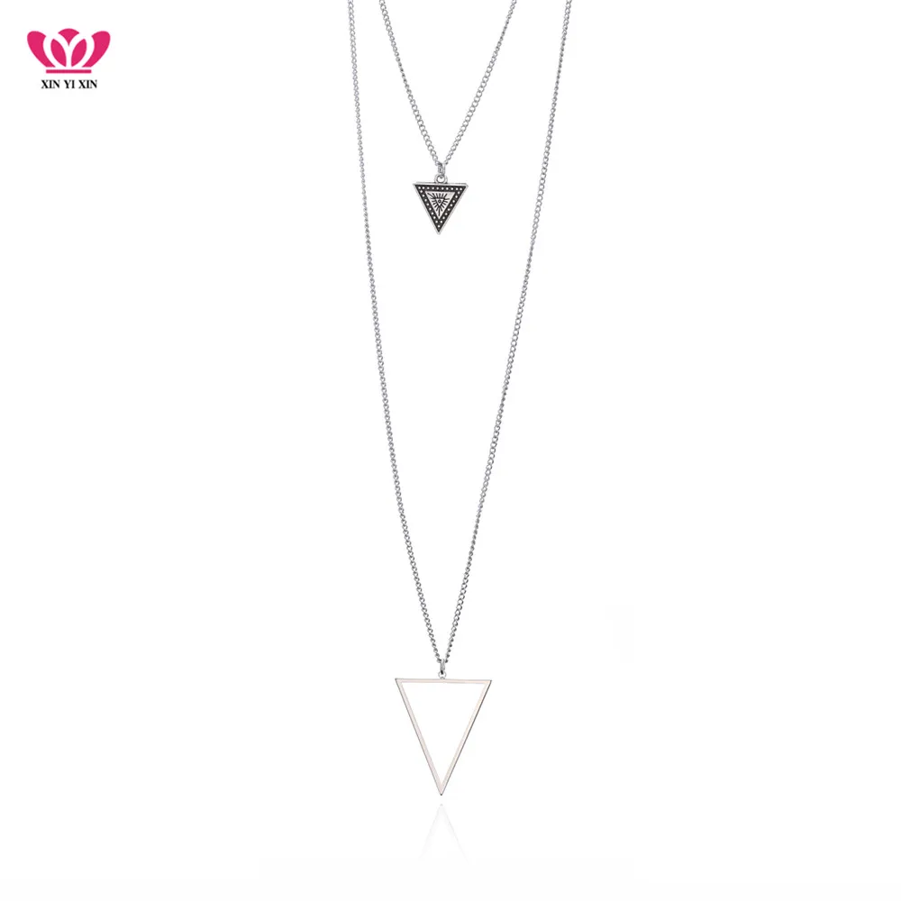 

Ethnic Triangles Pendant Necklace Multilayer Long Chain Necklace For Women and men Jewelry Boho Triangles Charms Dropshipping