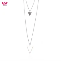 ethnic triangles pendant necklace multilayer long chain necklace for women and men jewelry boho triangles charms dropshipping