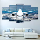 Картины для домашнего декора гостиной, картина на стену, 5 штук, самолёт, голубое небо, HD печать, современный холст, модульный плакат