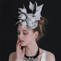fancy feathers chapeau wedding hats accessory fascinatos party women hair clips elegant ladies bridal lace bases feathers fedora