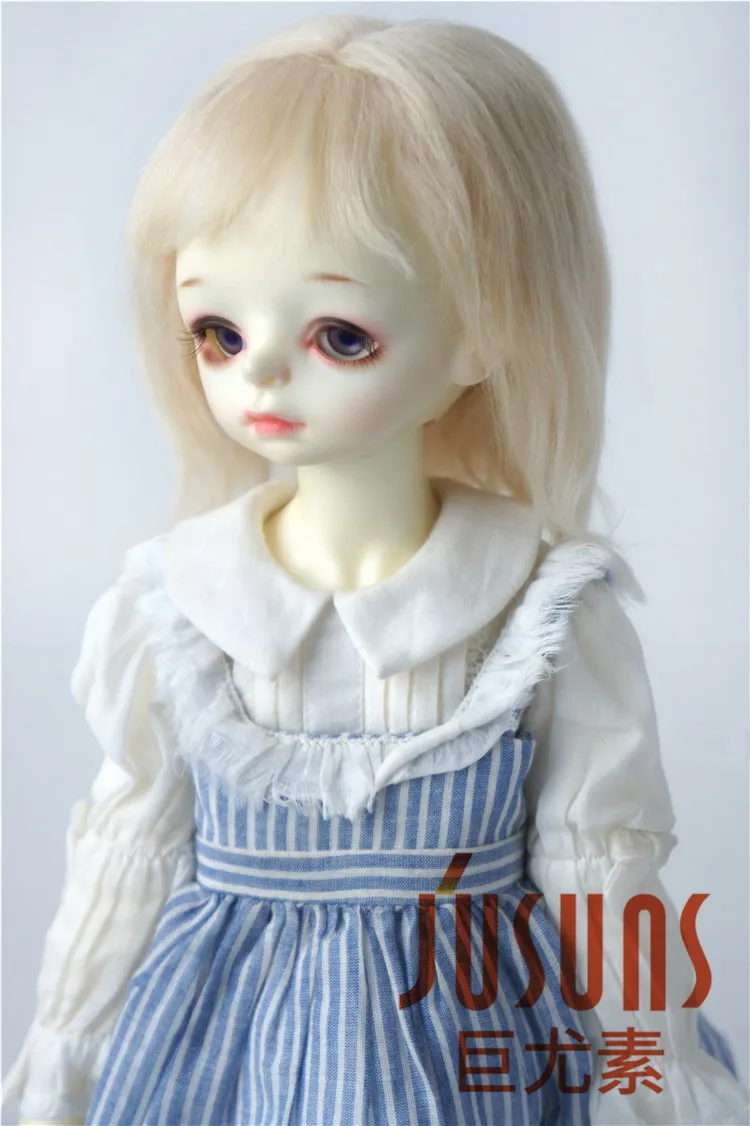 JD077 1/4 1/3 Мода мохер парики для шарнирных кукол красивые волосы BJD высококачественные аксессуары для кукол - Цвет: 8-9inch Blond M9