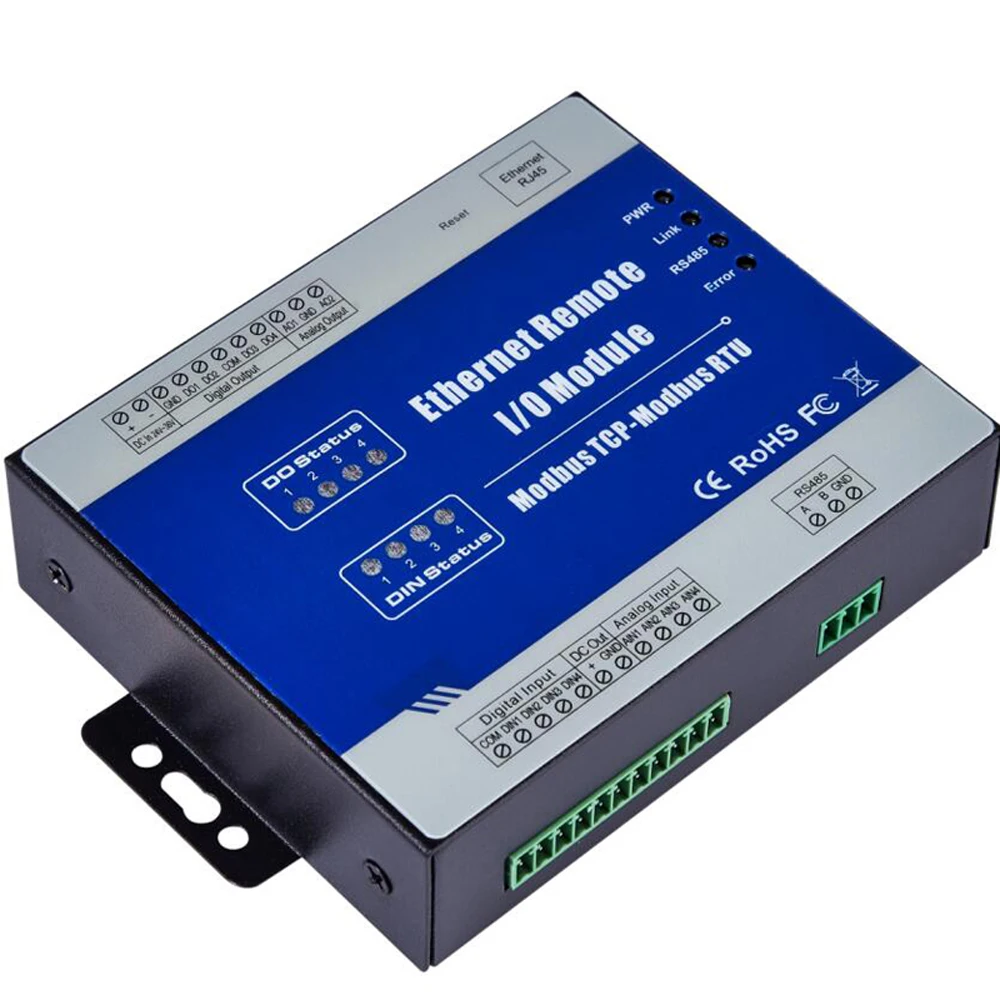 Modbus TCP RTU Ethernet удаленный IO модуль веб мониторинга 4 цифровых выхода + RJ45 RS485