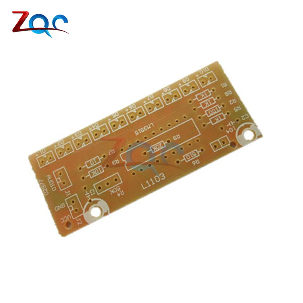 Забавный 10 Светодиодный индикатор уровня звука LM3915 DIY Kit электронный звуковой анализатор спектра индикатор уровня модуль