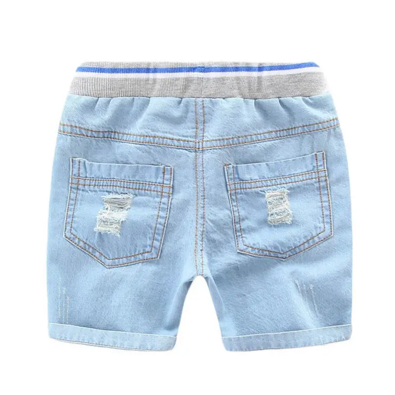 Летние Детские рваные джинсы шорты для мальчиков стильные детей джинсовые От 2 до