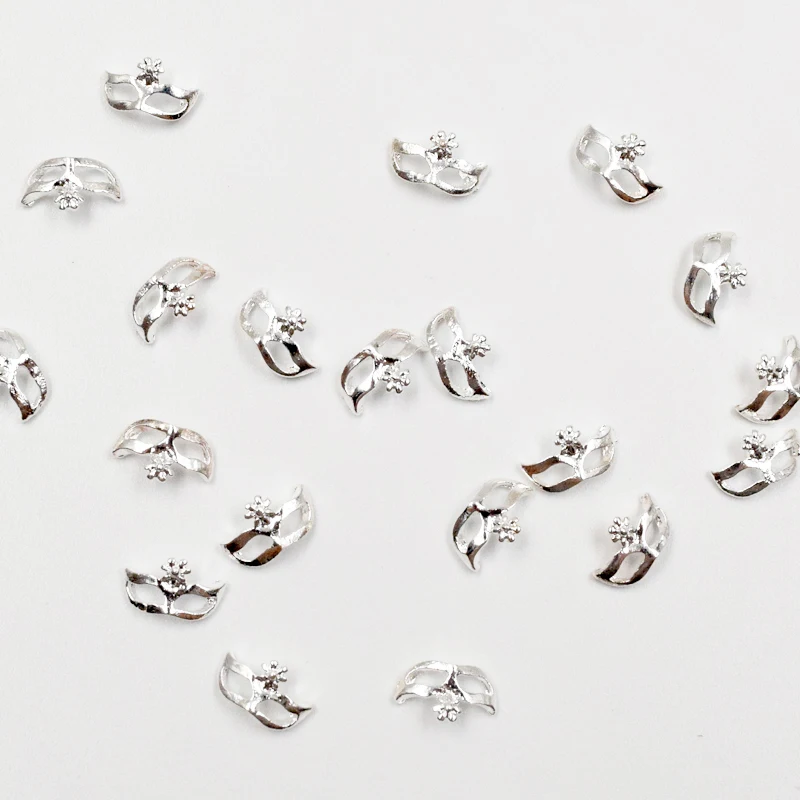 10pcs Manicure Silver mask 3D Nail Art Decoration Alloy Charms Nails Glitter Rhinestones Supplies SS386 | Красота и здоровье