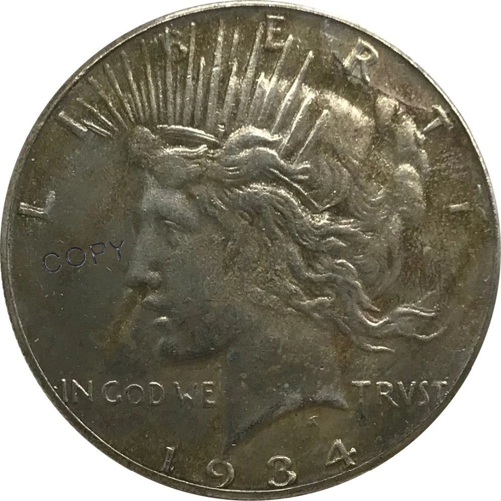 S 1934 США 1 один доллар мира свободы предметы коллекционирования из мельхиора