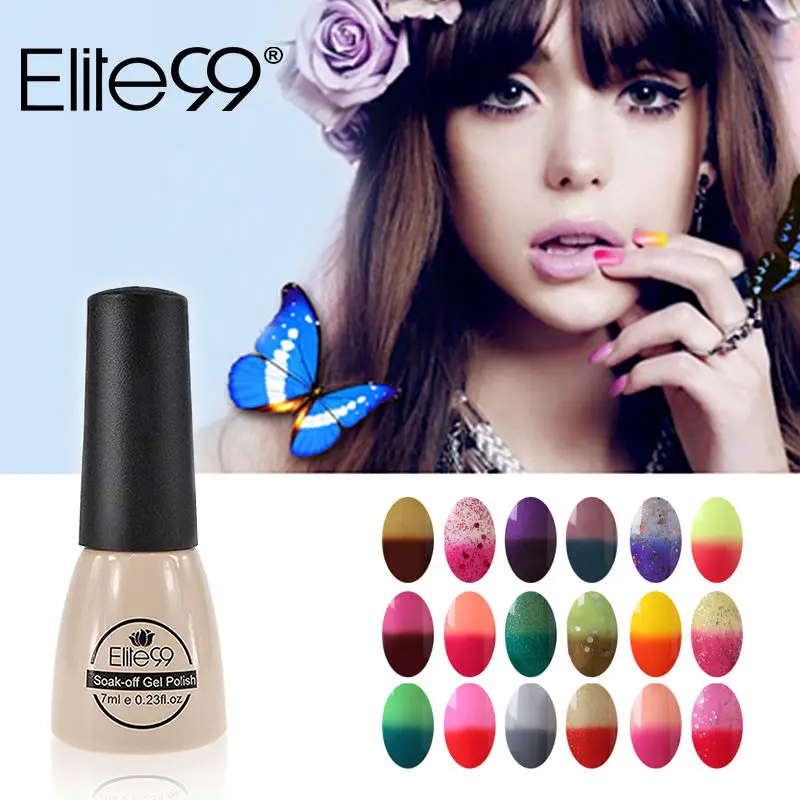 Elite99 термочувствительный изменение цвета Гель лак для ногтей отмачиваемый 7 мл