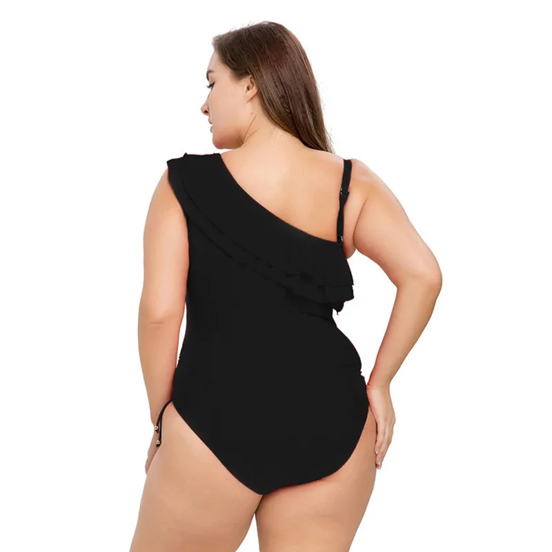 Летняя одежда для женщин купальники размера плюс сплошной цвет сексуальный