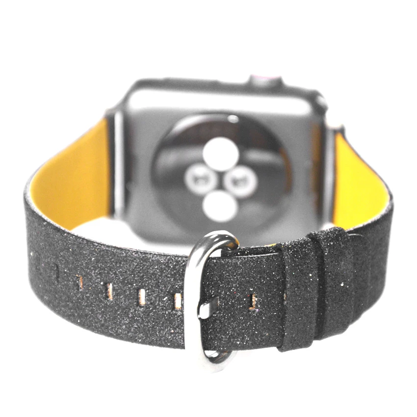 Кожаный ремешок для наручных часов Apple Watch 4/3/2/1, 42 мм, 38 мм, версия с пересекающимися мигающими звездами резиновый кабель-браслет на запястье адаптер для наручных часов iwatch, Applewatch 40 мм 44 мм длина браслета