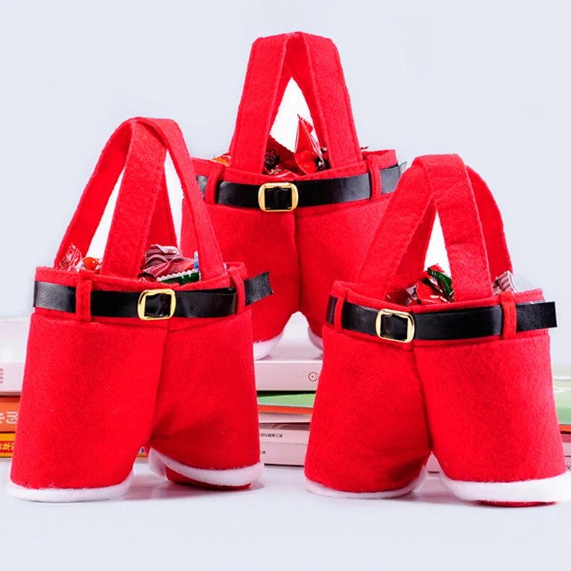 Санта Брюки Рождественский подарок сумка мешок конфет держатель бутылки вина