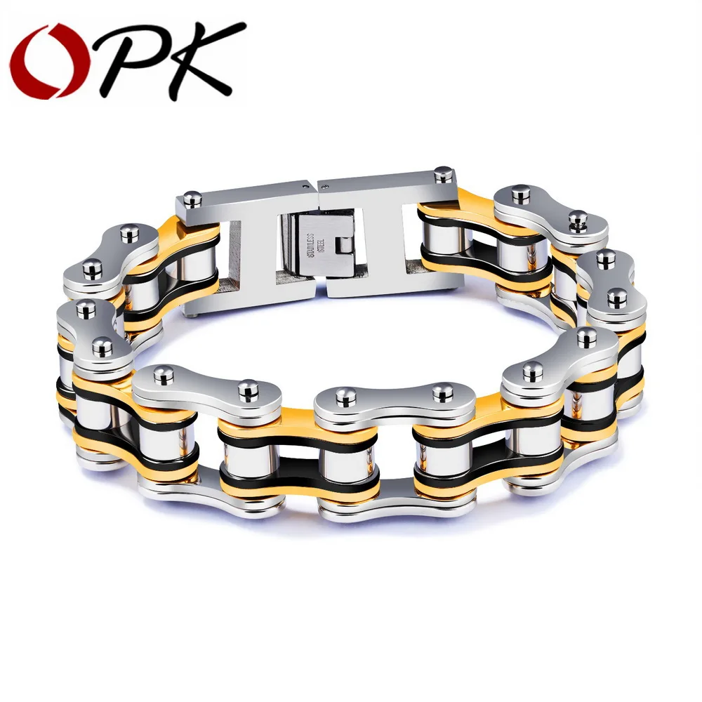 Мужские браслеты OPK панк мотоциклетные из нержавеющей стали цвета красного