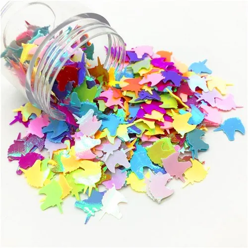 AB mix color Пайетки 8*12 мм большой в форме единорога свободные блестки поделки ручной работы уровень сценические представления одежды Швейные аксессуары 10 г - Цвет: AB mix color