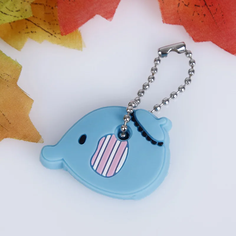 Blue Elephant 4 шт Kawaii 4 см ключ бумажник резиновый ключ держатель кошелька чехол для ключей пальто - Цвет: Blue Elephant