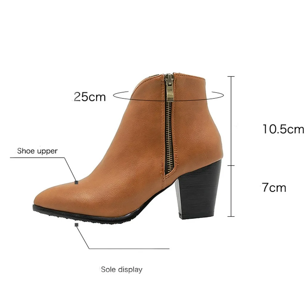 Винтажные женские студенческие ботильоны SAGACE на высоком каблуке с молнией