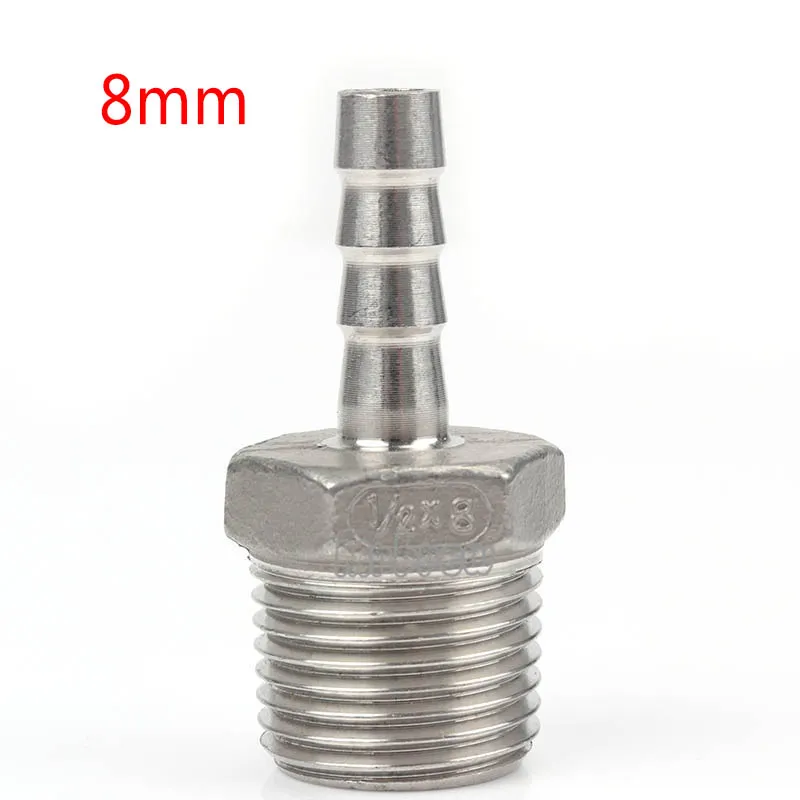 8mm Homebrew 304 нержавеющая сталь 1/" MPT шестигранный шланг Барб 8 мм 10 мм 12 мм, пивоваренное оборудование, пивоварение пива - Цвет: 8mm