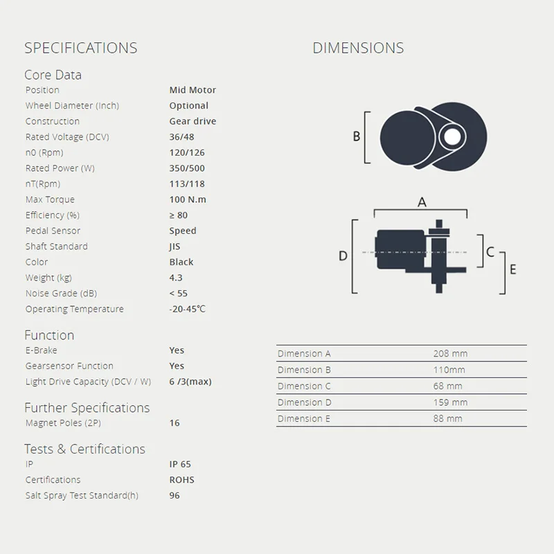 36V 500W Bafang BBS02B Mid Мотор привода для переделки электрического велосипеда Наборы 8fun BBS BBS02 велосипед центрального двигателя, фара для электровелосипеда в MM340.500 комплект