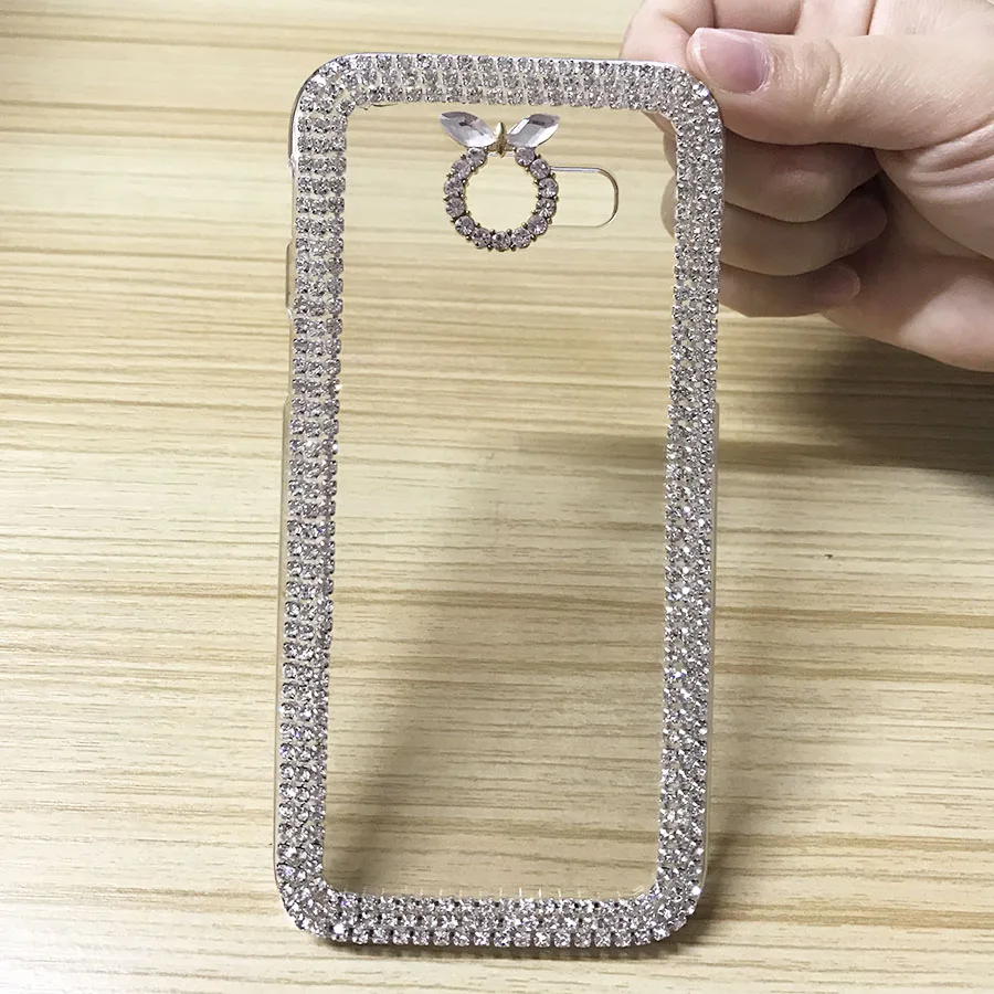Роскошный блестящий прозрачный чехол со стразами для Samsung Galaxy A5 2017 ультратонкий