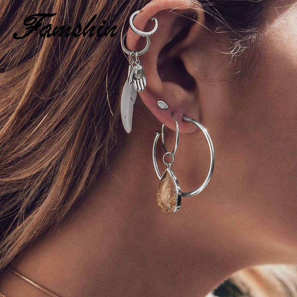 8 шт./компл. модные новые женские серьги подвески серебряного цвета с