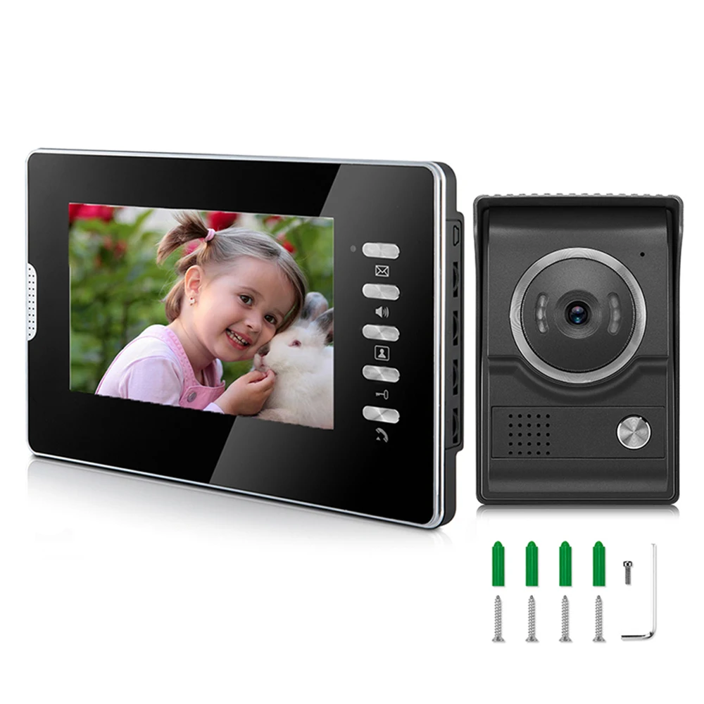 Проводная система связи с цветным экраном 7 дюймов комплектом дверных звонков и