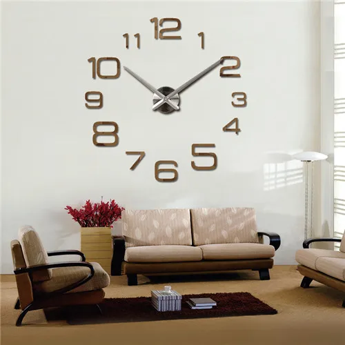 Шоколад Горячая Распродажа настенные часы diy reloj de pared современный дизайн horloge murale большие декоративные часы кварцевые часы для гостиной - Цвет: Шоколад