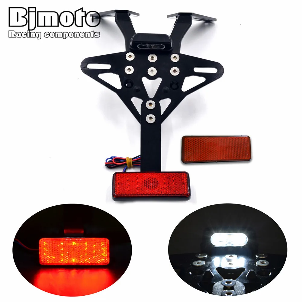 

BJMOTO For Yamaha t max 530 2013 2014 2015 2016 Motorcycle Licence Plate Holder Number Plate Hanger Tail Tidy Bracket with Light