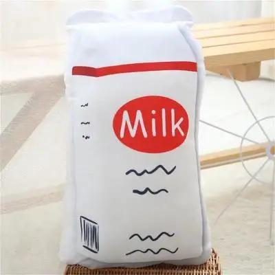 milk Подушка в виде еды игрушечная еда из Японии хлеб картофель Молоко Кофе виноград Kawaii Плюшевые Милые 3d подушка в виде еды скандинавские игрушки подушки для дома игрушки - Цвет: milk