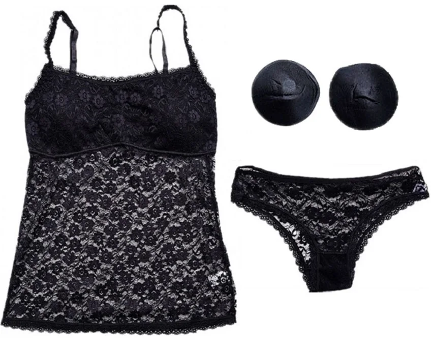 Полный кружевной охват 40 60 кг женская сексуальная ночная рубашка топ и шорты