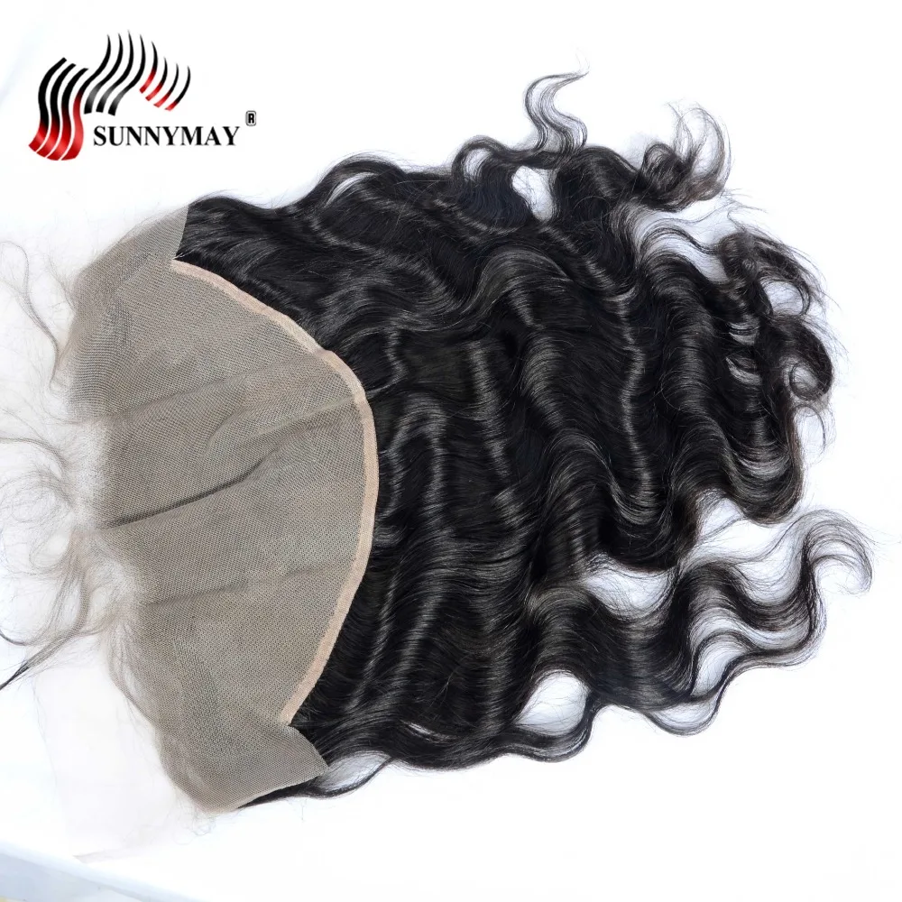 Sunnymay Transparent Lace Frontal 13x6 Body Wave Indian Virgin Hair Pre Plucked Natural Hair Line Lace Frontal Closure Baby Hair